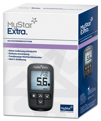 MYSTAR Extra Blutzuckermessgerät Set mmol/l