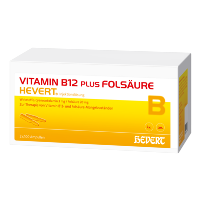 VITAMIN B12 PLUS Folsäure Hevert a 2 ml Ampullen
