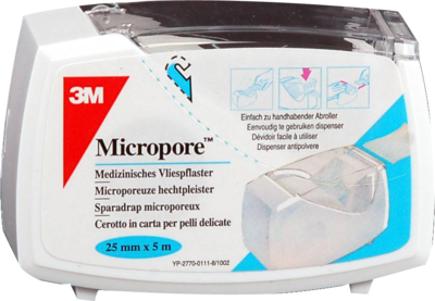 MICROPORE Vliespfl.2,5cmx5m m.Abroller 1530NP-1SD