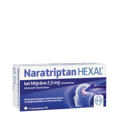 NARATRIPTAN HEXAL bei Migräne 2,5 mg Filmtabletten