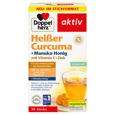 DOPPELHERZ heißer Curcuma+Manuka-Honig Granulat