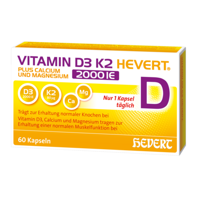 VITAMIN D3 K2 Hevert+Calcium u.Magnes.2000 IE Kps.