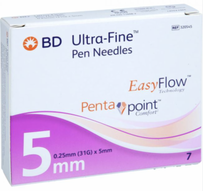 BD ULTRA-FINE Pen-Nadeln 5 mm 31 G 0,25 mm